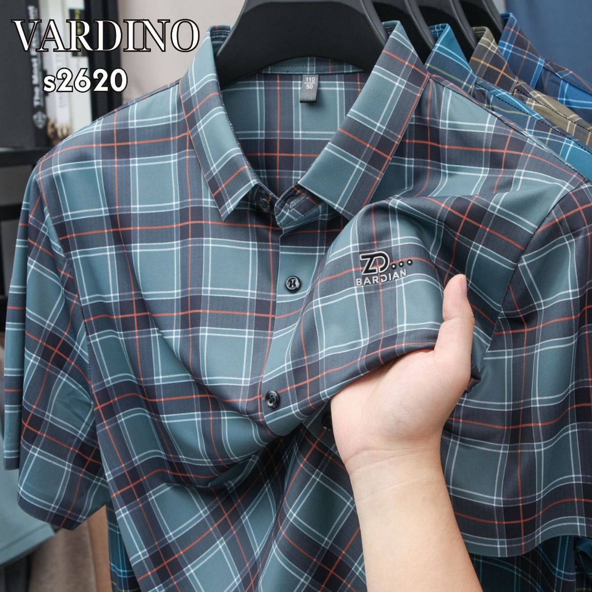 Sơ mi hoạ tiết kẻ Vardino S2620_thumbnail_2
