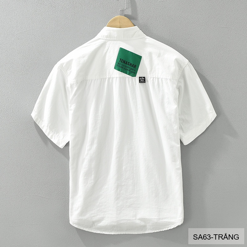 SA63 - Áo Sơ Mi Nam Tay Ngắn In Chữ Tiếng Anh Phong Cách Nhật Bản Mùa Hè_thumbnail_7