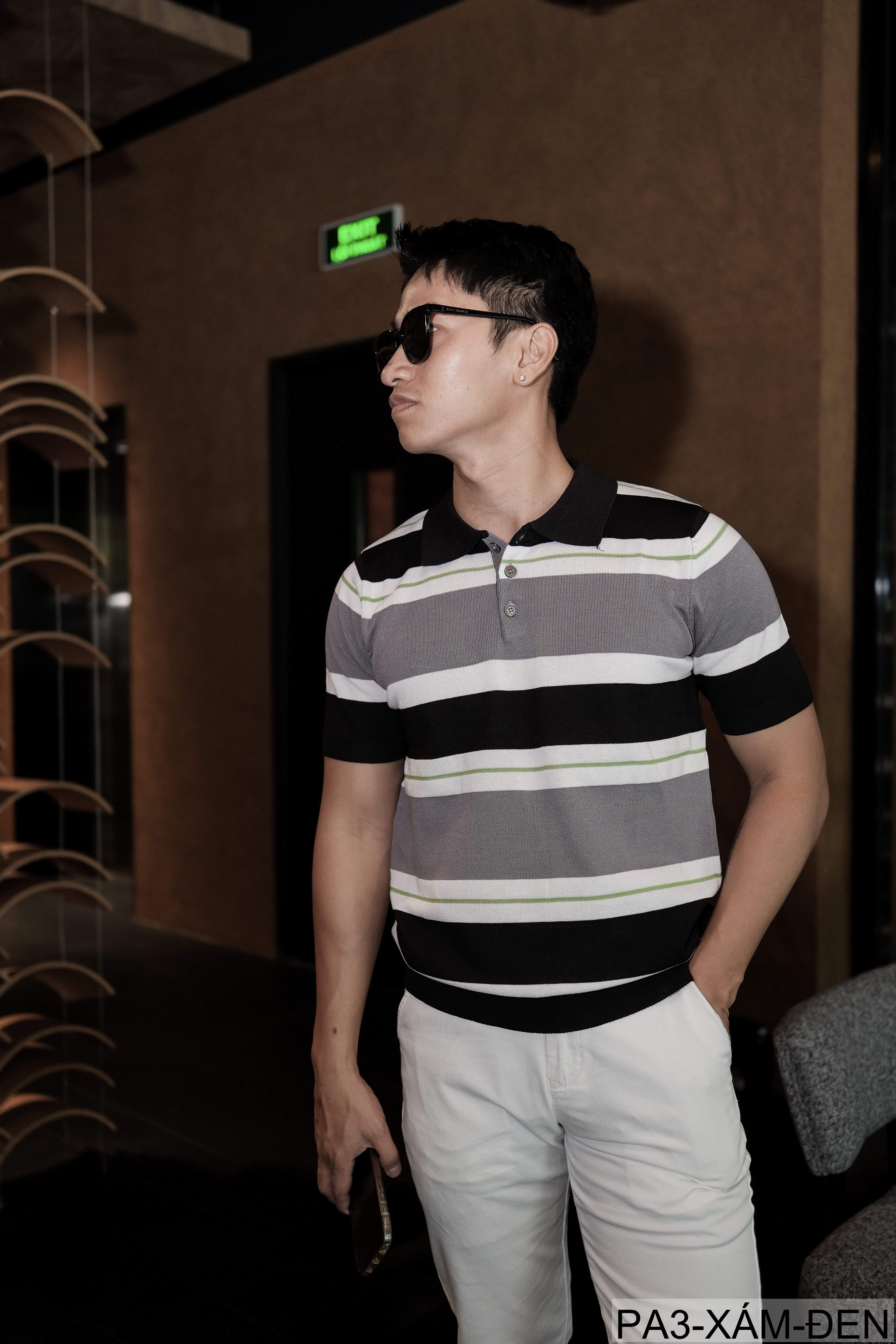 PA3 - Áo Polo Nam Tay Ngắn Cổ Cài Nút Sọc Ngang Phong Cách Hàn Quốc Mùa Hè_thumbnail_13