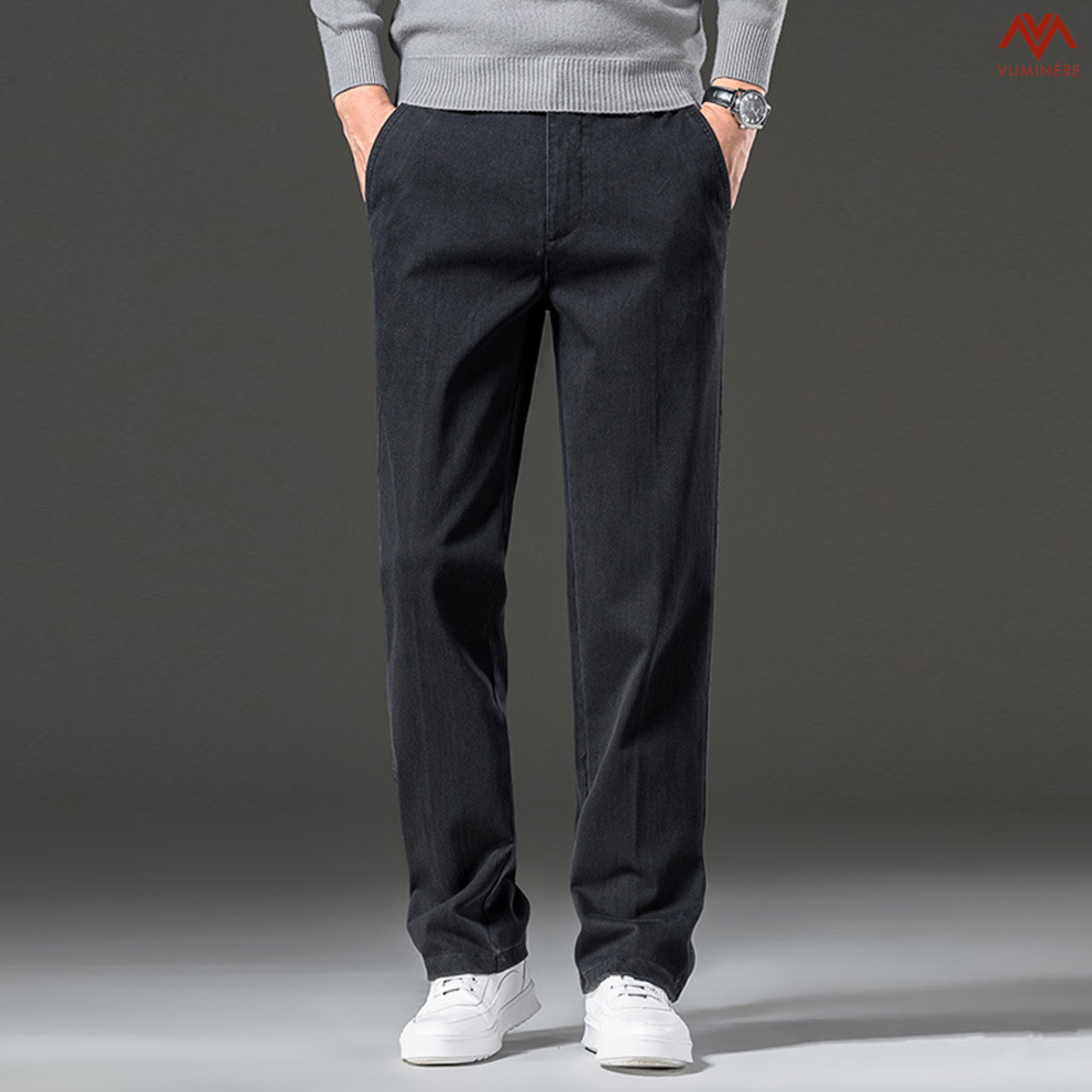 Quần Jeans nam VUMINÉRE - Regular Fit Jeans Form suông ống đứng tôn dáng