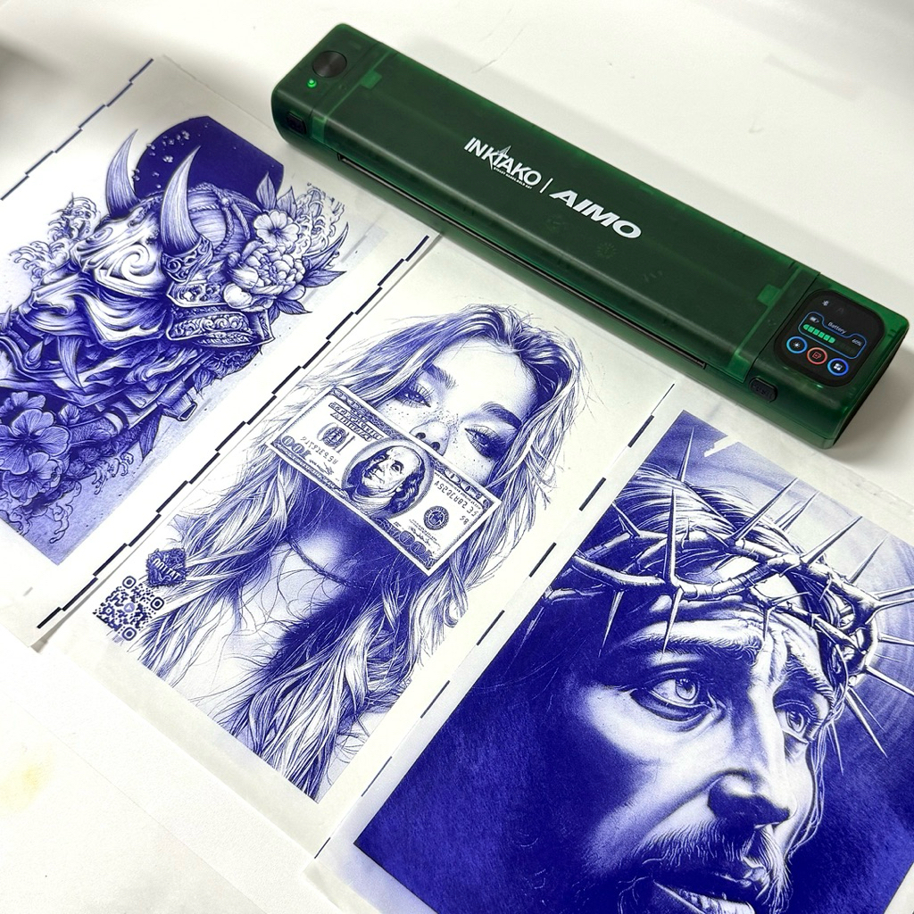 Máy in Aimo InkTako Tattoo Pinter - T08FD Olive - Đập Hộp 🗃️_thumbnail_5