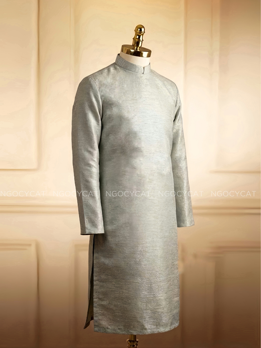 Áo Dài Nam Màu Xanh Sồi