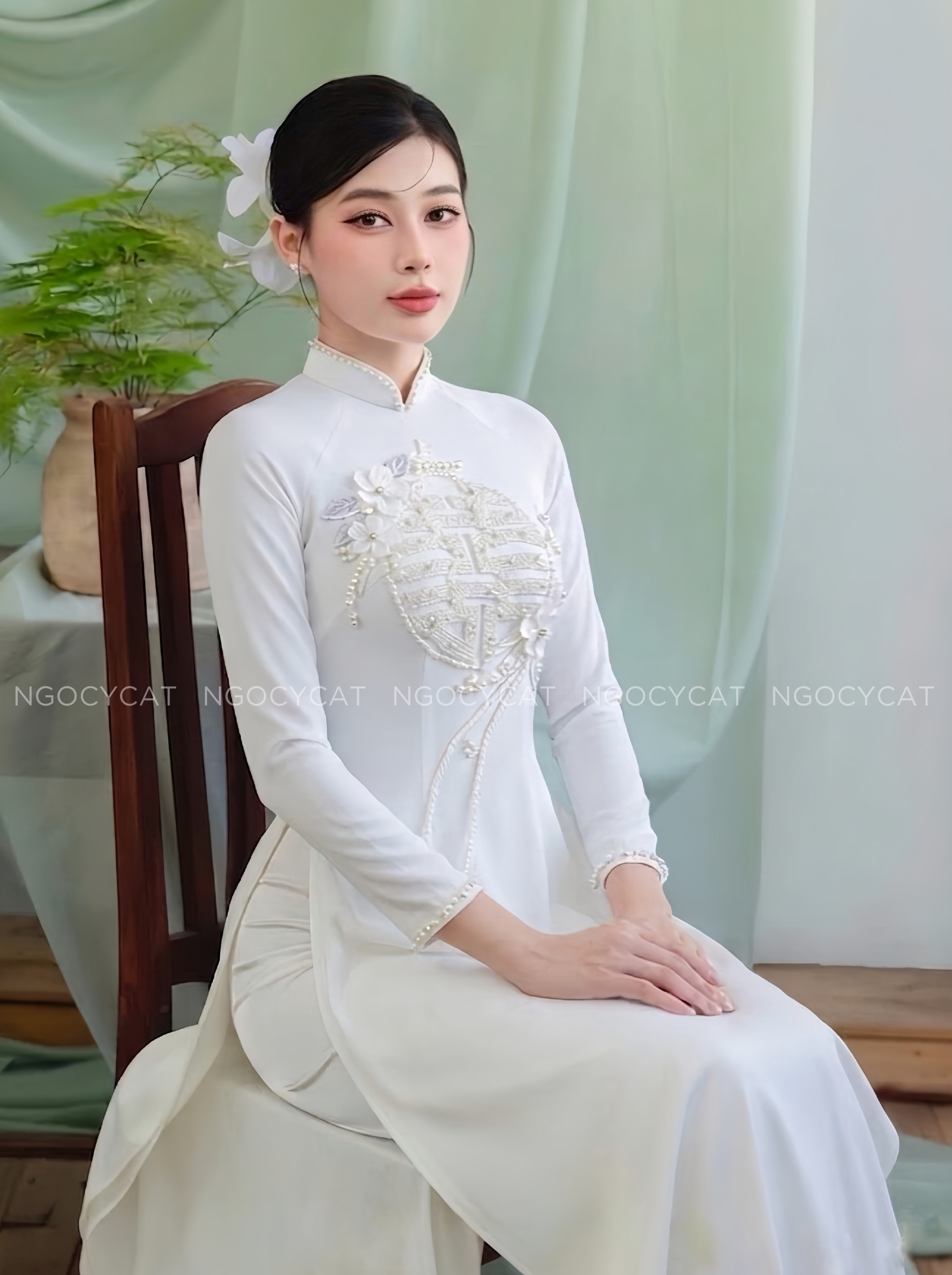 Áo Dài Dâu Rể Trắng Hỷ Hoa Ngọc_thumbnail_2