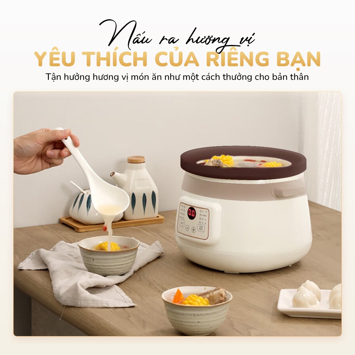 Nồi kho hầm đa năng UNIE USC308 dung tích 3L, lòng nồi gốm tử sa, 8 chức năng kho hầm_thumbnail_5