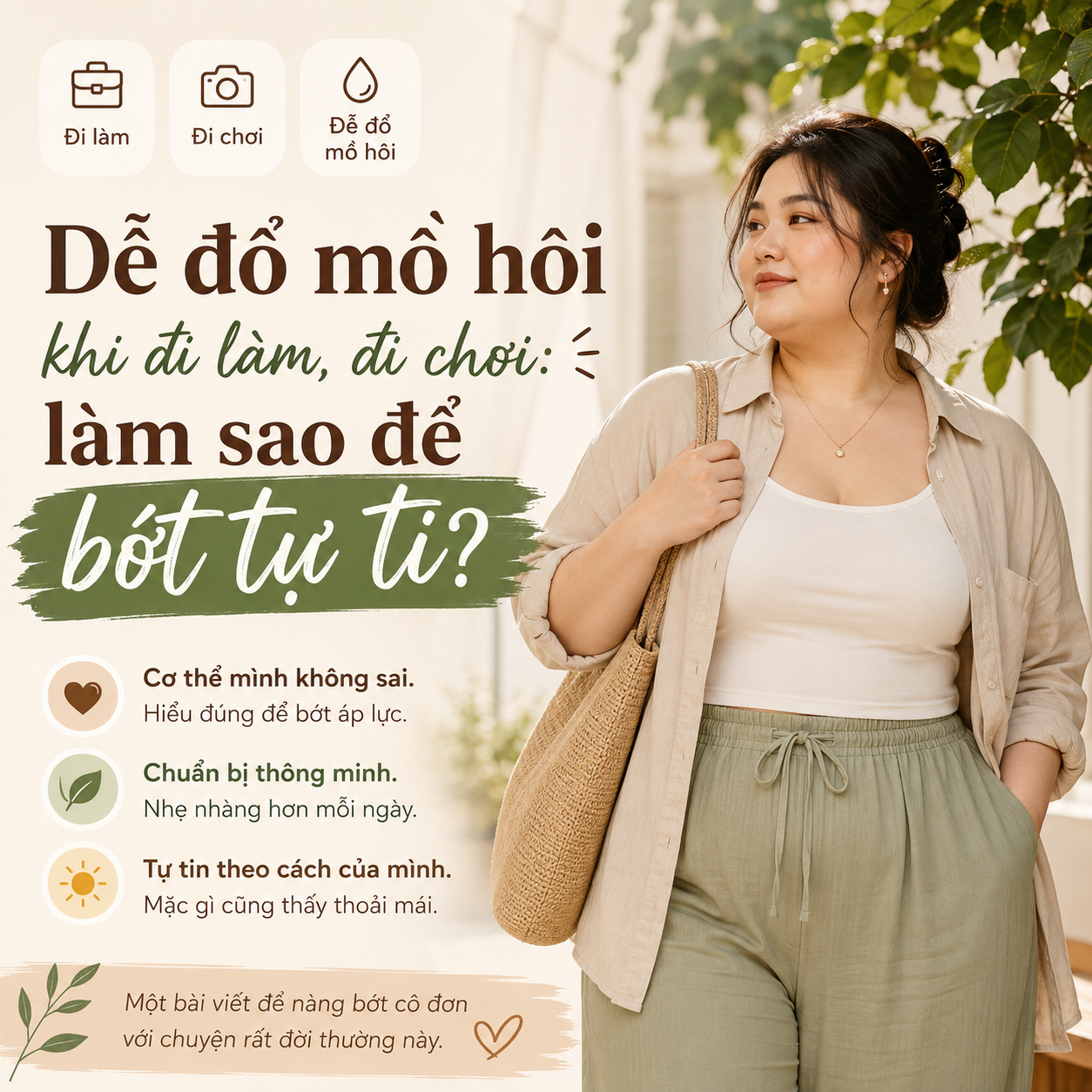 Nàng Béo Dễ Đổ Mồ Hôi Khi Đi Làm/Đi Chơi Nên Làm Gì?