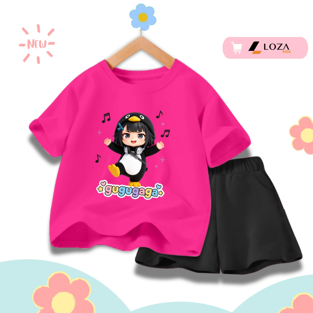 Set bộ bé gái in hình Chim cánh cụt Gugugaga -  Loza Kids SB683_thumbnail_1