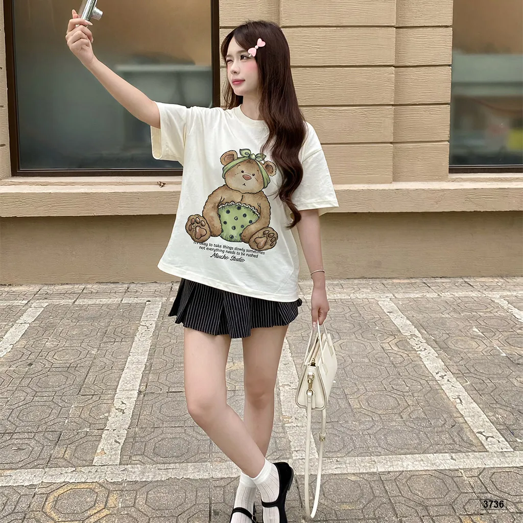 Áo thun nữ form boxy hoạt hình gấu nhỏ đáng yêu Miucho 3736_thumbnail_6