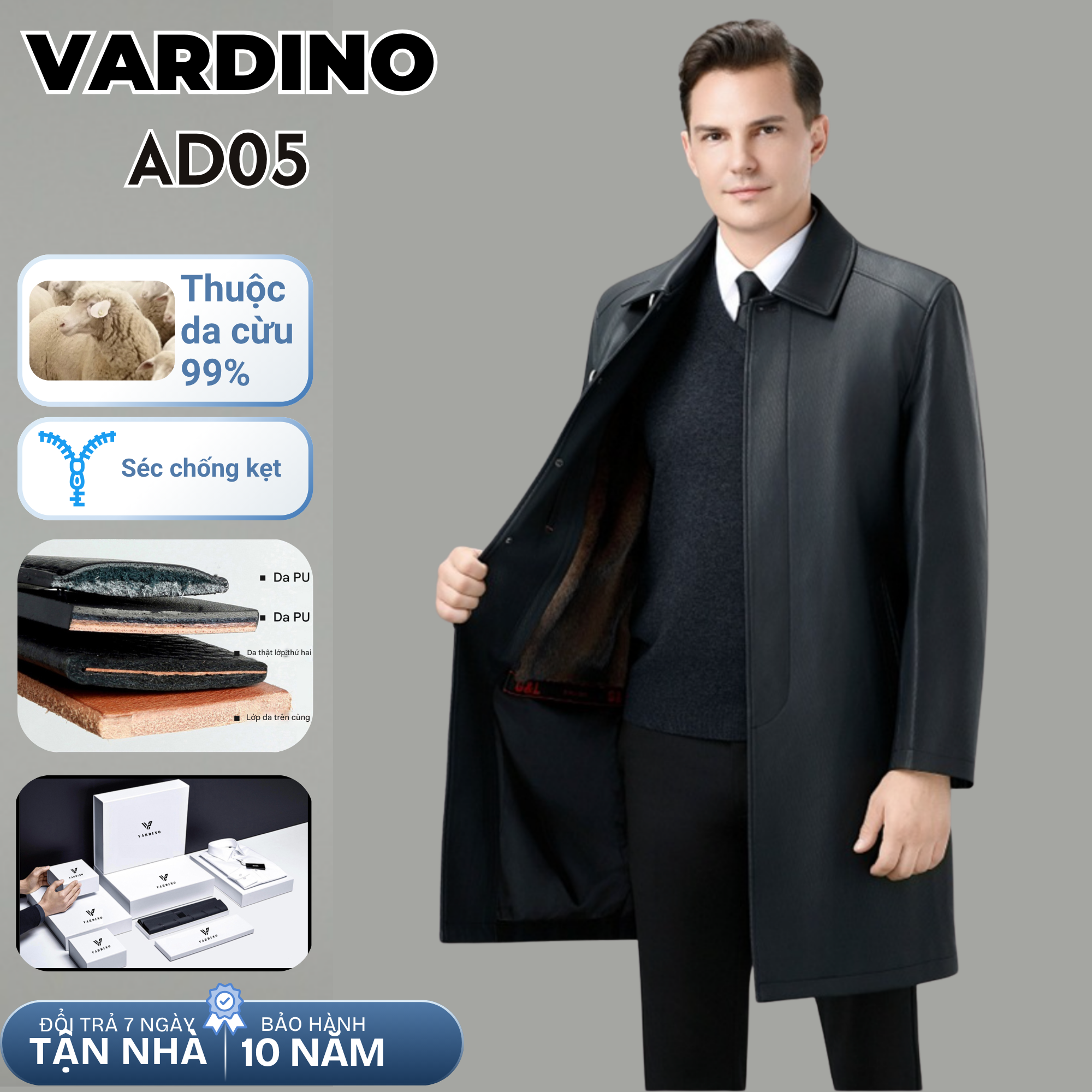 Áo da nam dáng dài giấu cúc có lót tháo rời Vardino AD05-AD06_thumbnail_4