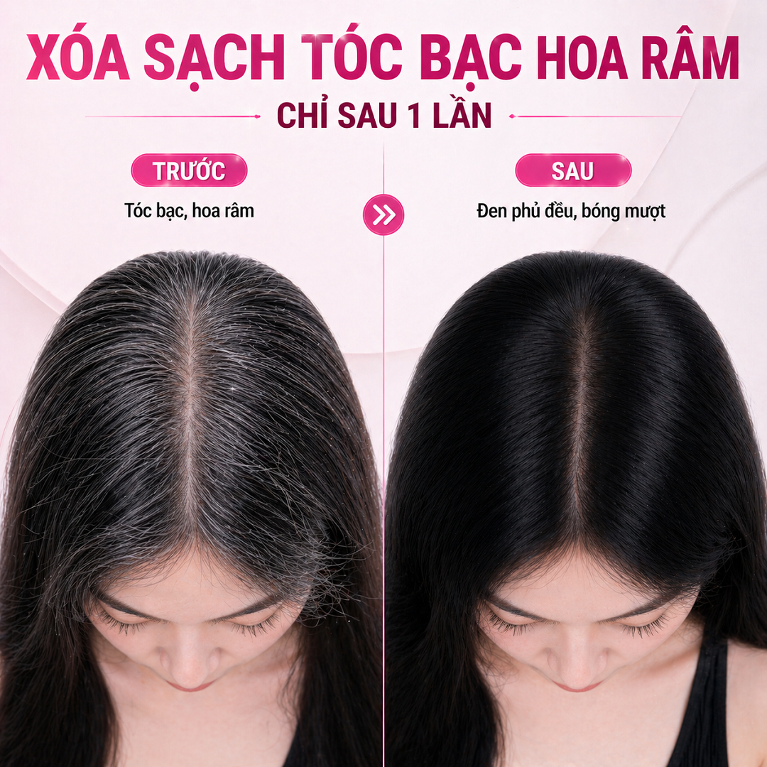 Thuốc Nhuộm Tóc Đen (Đen Tuyền / Tự Nhiên) - Phủ Bạc, Lấp Mọi Nền Tóc Cũ, Tặng Full Dụng Cụ_thumbnail_2