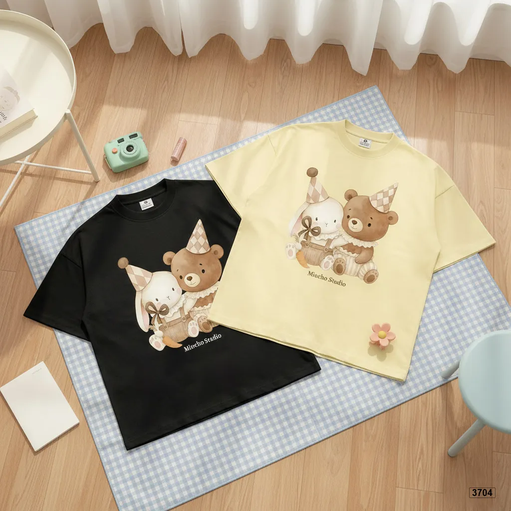 Áo thun nữ form boxy thỏ và gấu Miucho 3704_thumbnail_7