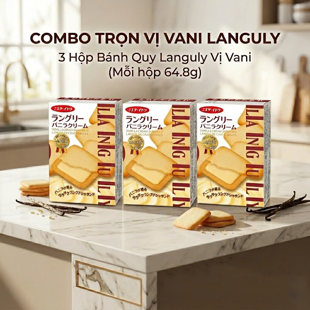 Combo 3 Hộp Bánh quy Languly