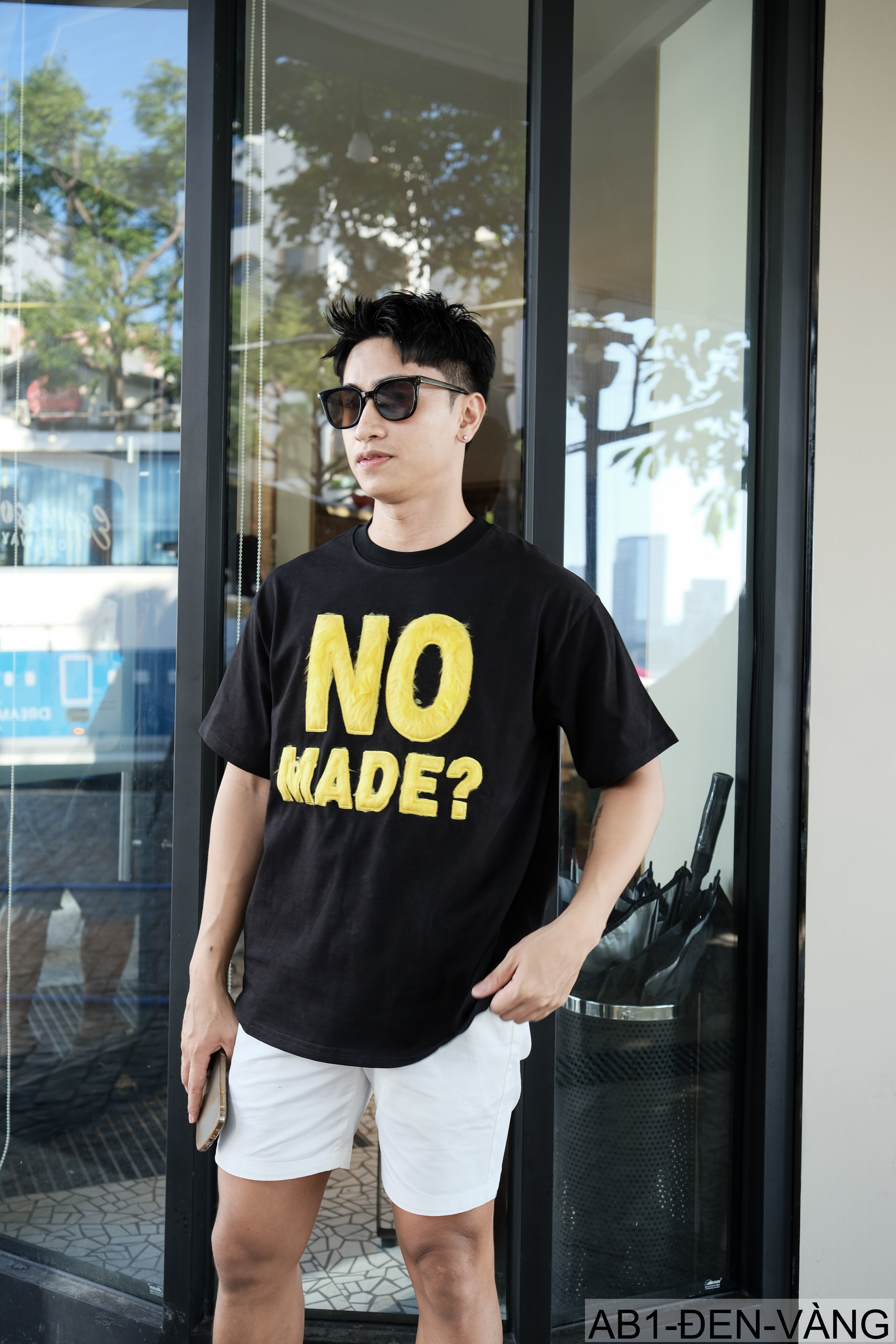 AB1 - Áo phông nam nữ unisex cổ tròn tay ngắn họa tiết NO MADE? phong cách streetwear mùa hè_thumbnail_2