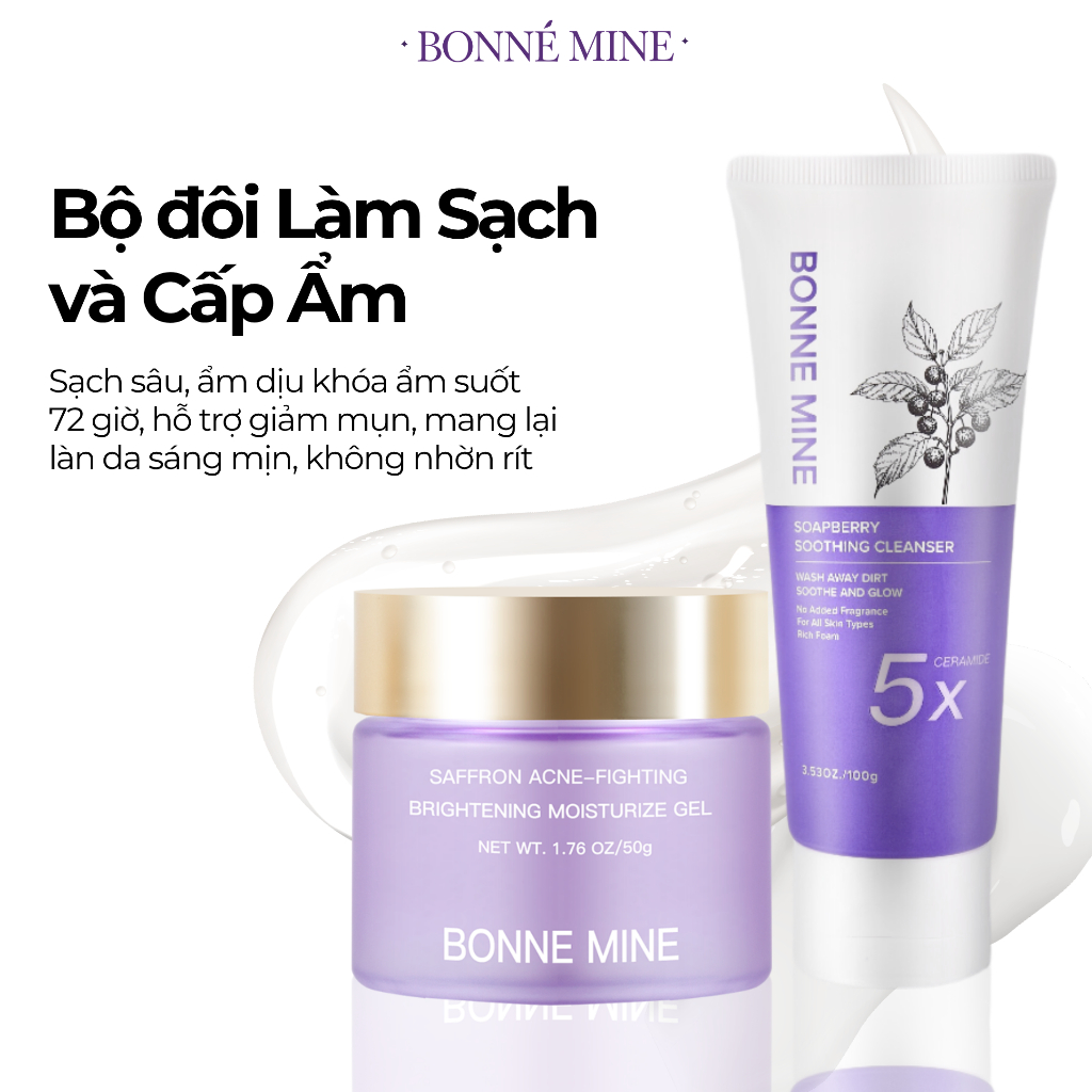 [CB3]Combo Sữa rửa mặt 100ml & Gel Dưỡng Da 50ml - BONNE MINE