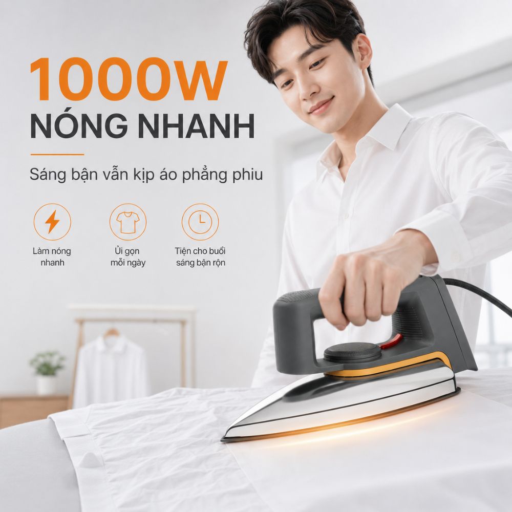 Bàn ủi khô Kachi MK423 1000W - Là phẳng mọi nếp nhăn, an toàn cho mọi loại vải_thumbnail_6