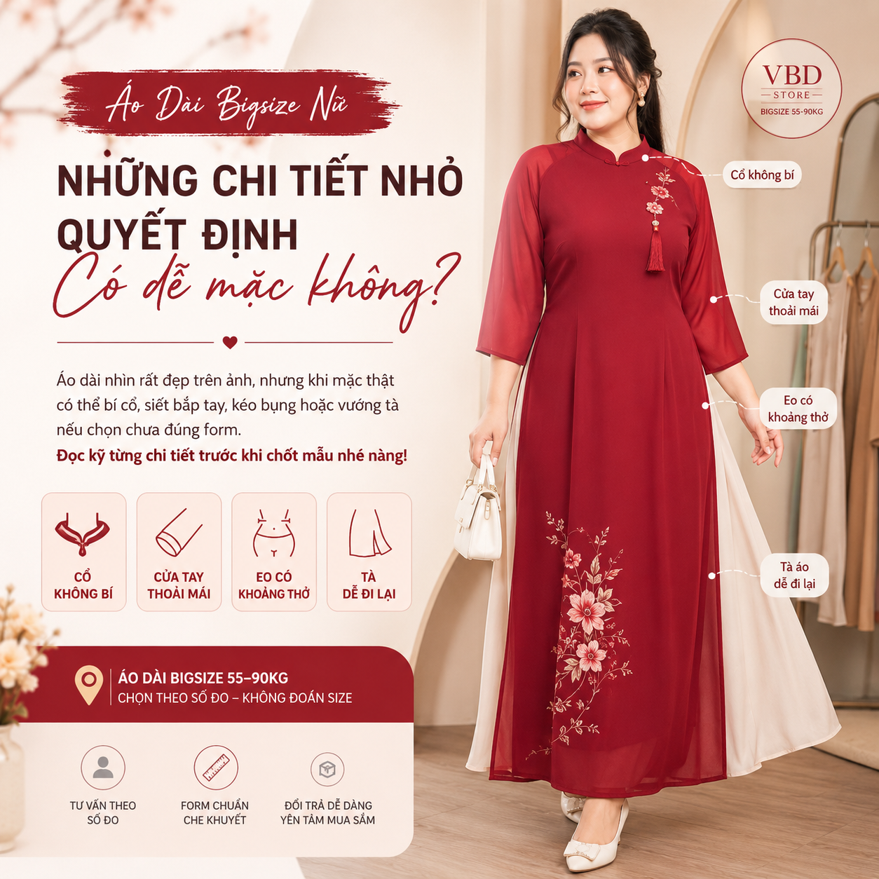 Áo Dài Bigsize Nữ: Chi Tiết Nhỏ Quyết Định Có Dễ Mặc Không