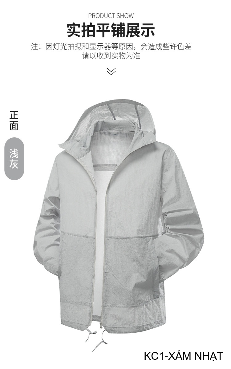 KC1 - Áo khoác chống nắng nam nữ UPF50+ siêu mỏng, thoáng khí, dáng rộng, có mũ trùm đầu_thumbnail_36