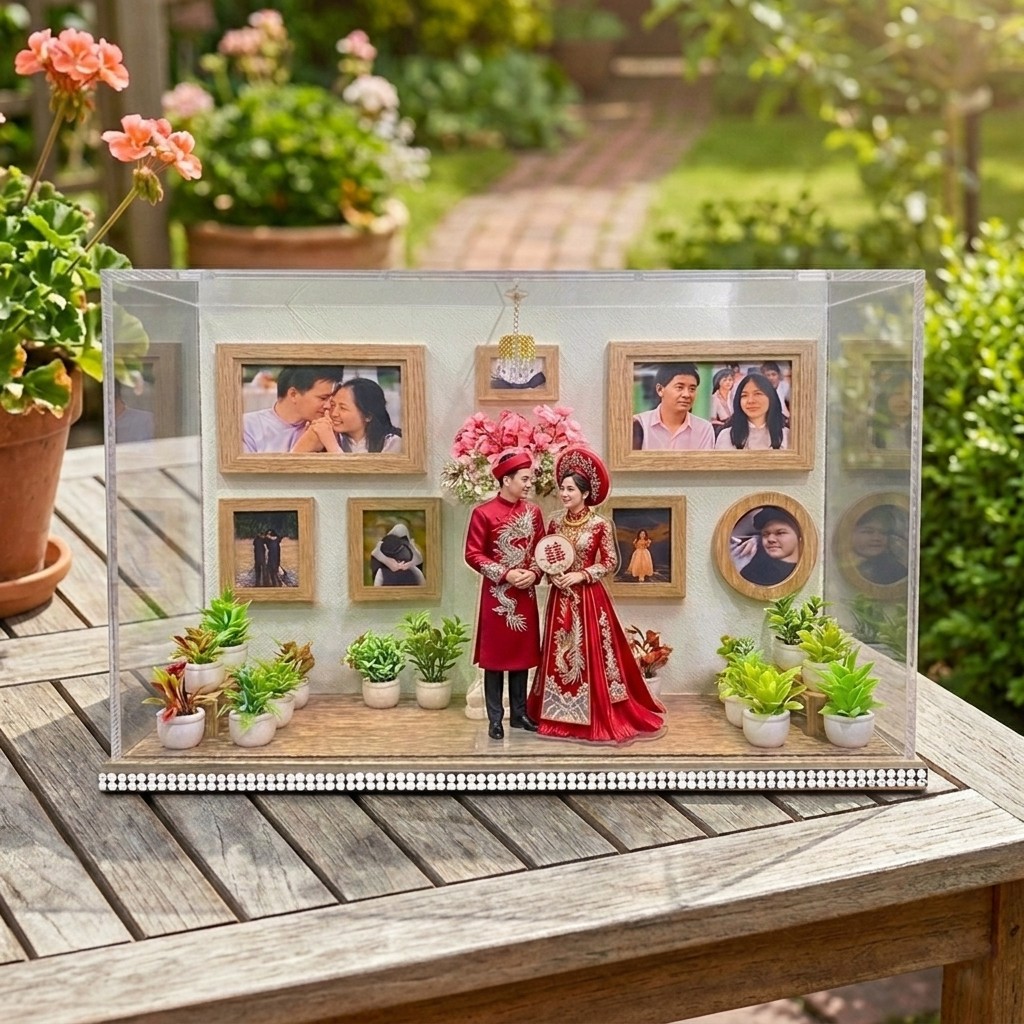 Bảo Tàng Tình Yêu – Mô Hình Bảo Tàng Thu Nhỏ, In Ảnh Theo Yêu Cầu, Quà Cưới Decor (Tặng Hộp+ Túi) - Size tính theo chiều ngang_thumbnail_3