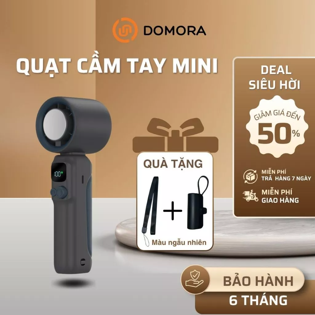 Quạt cầm tay mini DOMORA tốc độ cao, điều chỉnh100 cấp độ, làm mát nhanh_thumbnail_2
