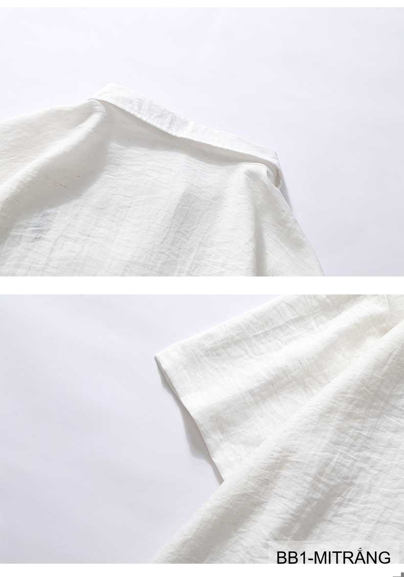 BB1 - Bộ đồ nam 2 món phong cách cực, áo sơ mi ngắn tay + quần short, chất liệu cotton thoáng mát, 3 màu Mi Trắng - Xanh Đậm - Đen_thumbnail_14