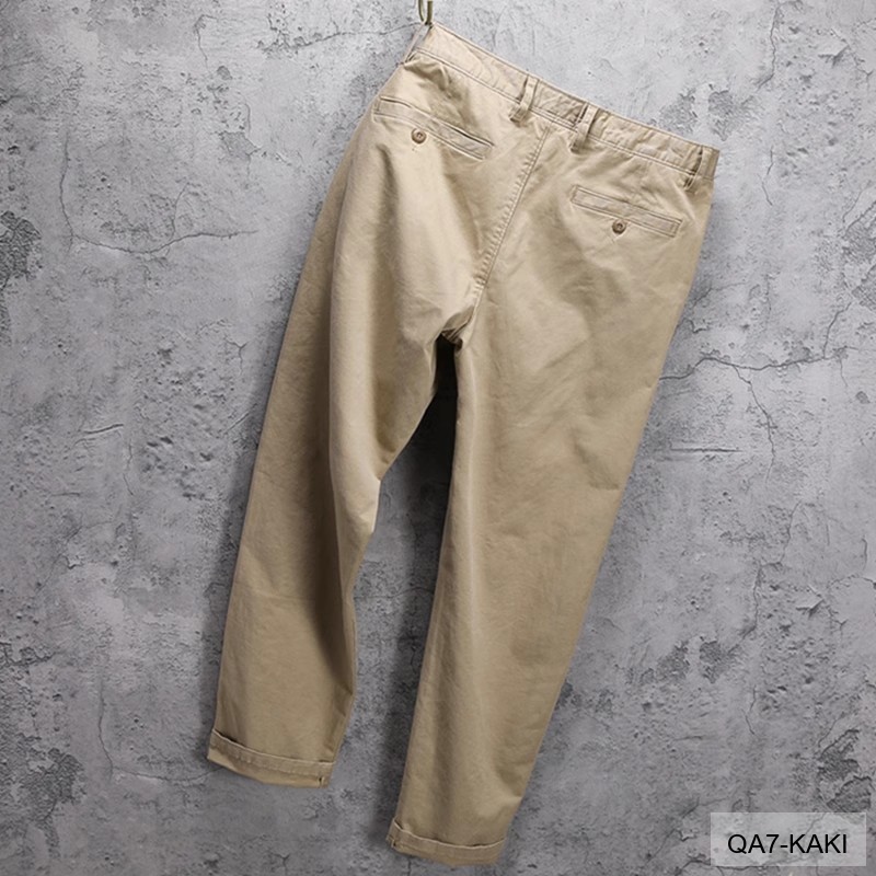 QA7 - Quần Ống Rộng Nam Phong Cách Nhật Bản Cổ Điển, Chất Cotton Mềm Mại, Dễ Phối Đồ 4 Mùa_thumbnail_11