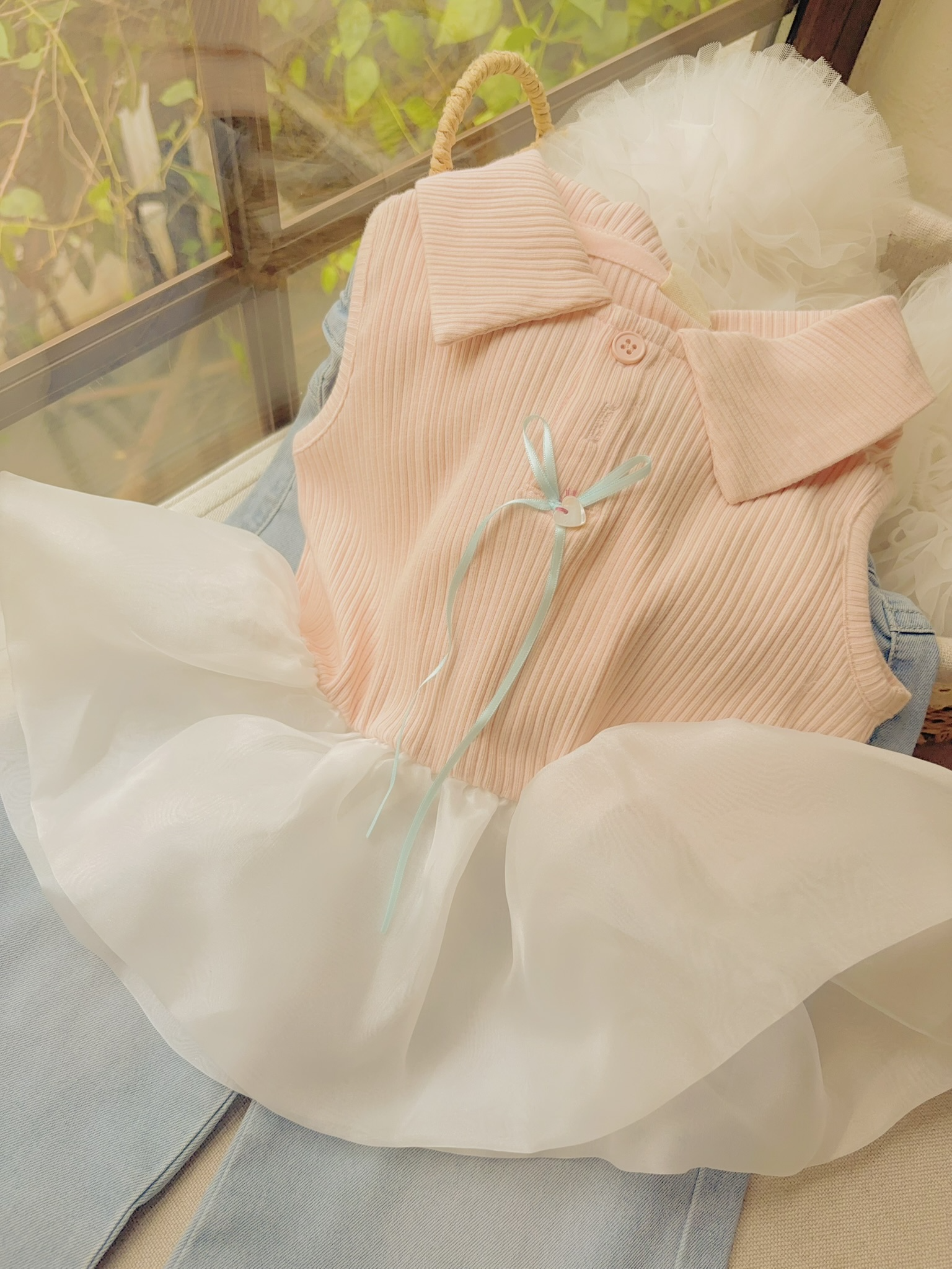 H210 - Váy sát nách hồng cổ bẻ liên voan hãng Seven