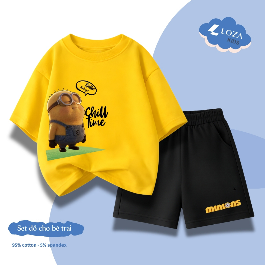 Set bộ bé trai, bé gái hình Minions Chill time - Loza Kids SB651