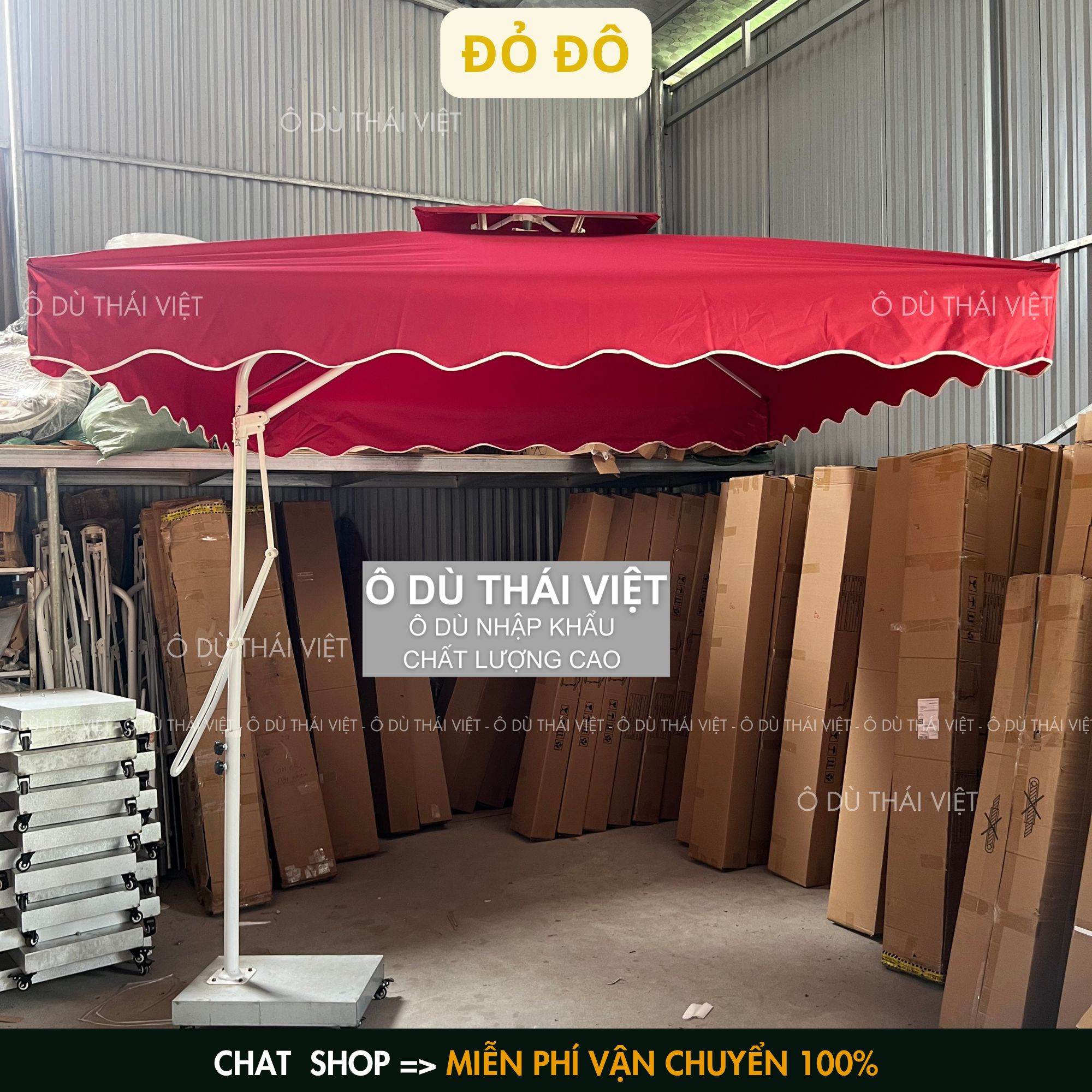 Dù che lệch tâm vuông ngoài trời rộng 2,5x2,5m HÀNG NHẬP KHẨU CAO CẤP vải dù polyester chống thấm tuyệt đối_thumbnail_9