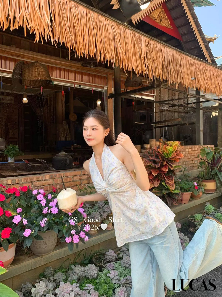 Áo sơ mi yếm caro xoắn ngực GS gấu xòe_thumbnail_2