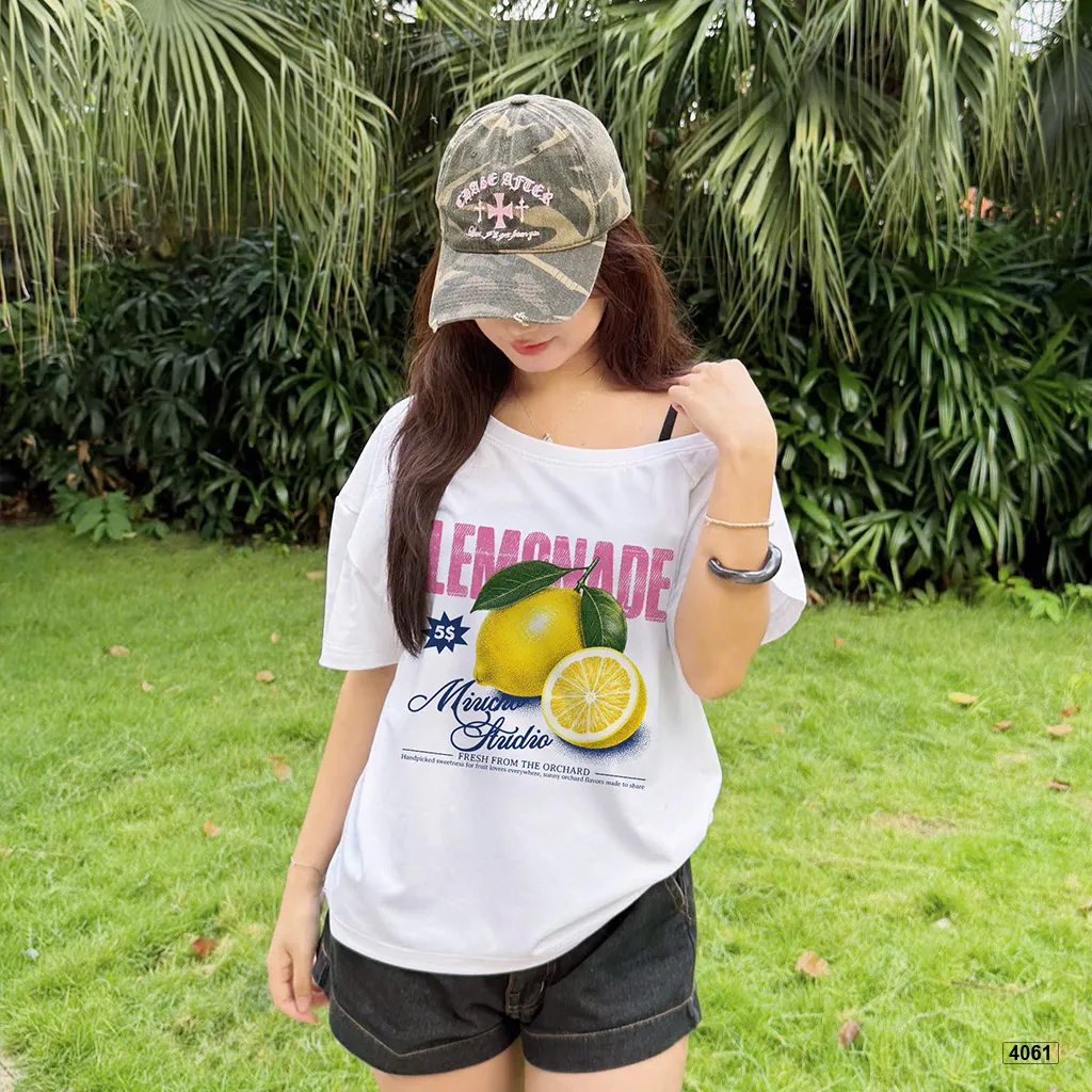 Áo thun nữ lệch vai form rộng phong cách hè biển Miucho 4061_thumbnail_3