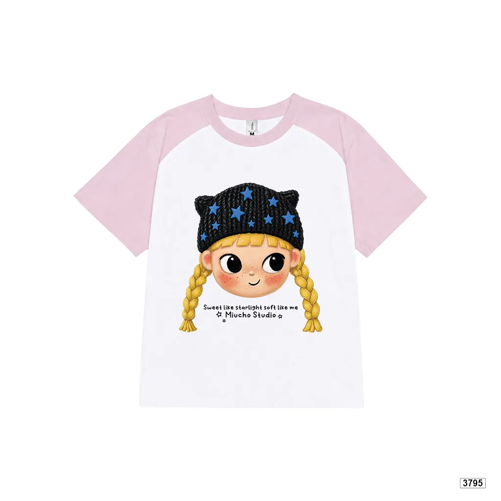 Áo babytee nữ phối raglan Sweet Star Cartoon phong cách trẻ trung Miucho 3795_thumbnail_0