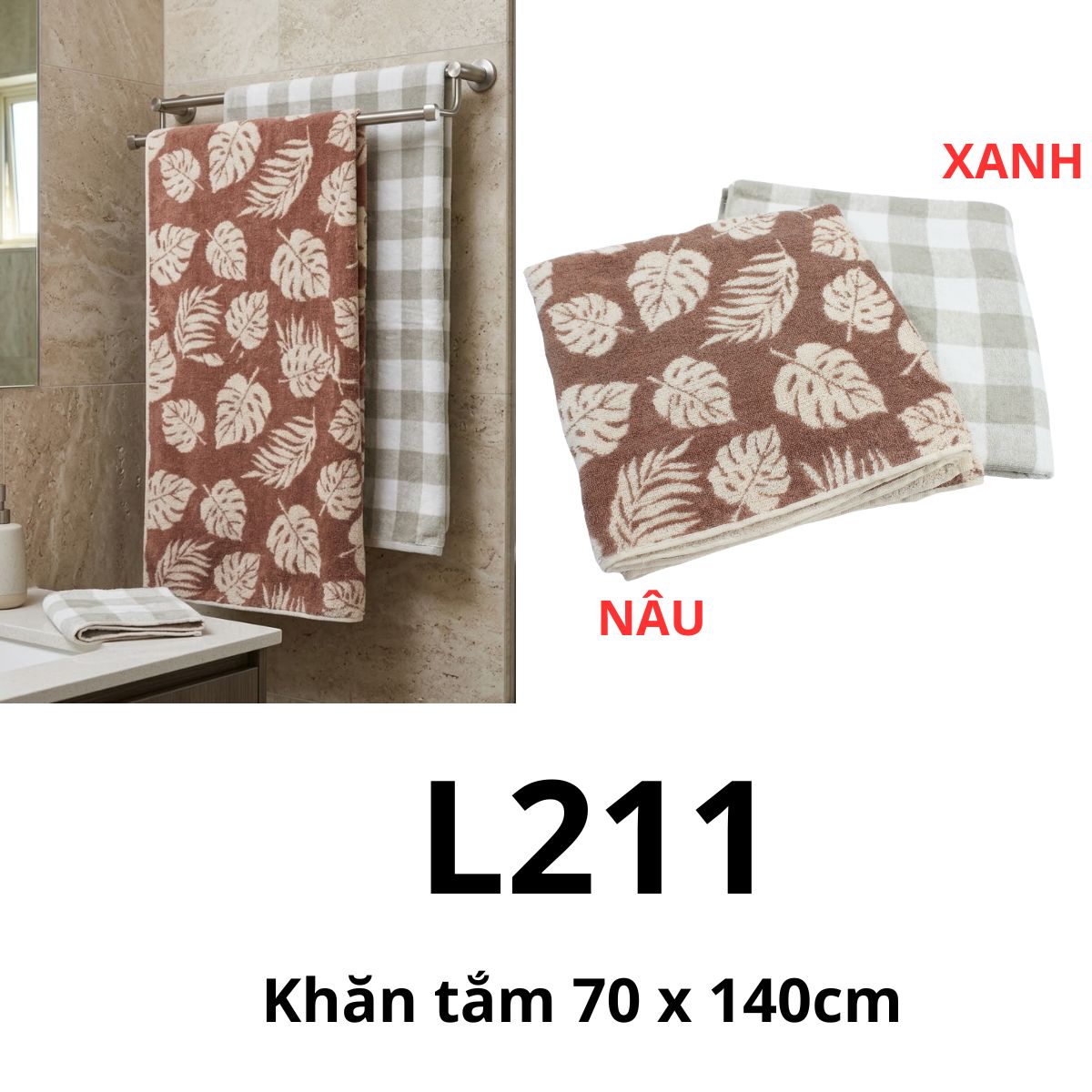 L211-Khăn tắm 70 x 140cm