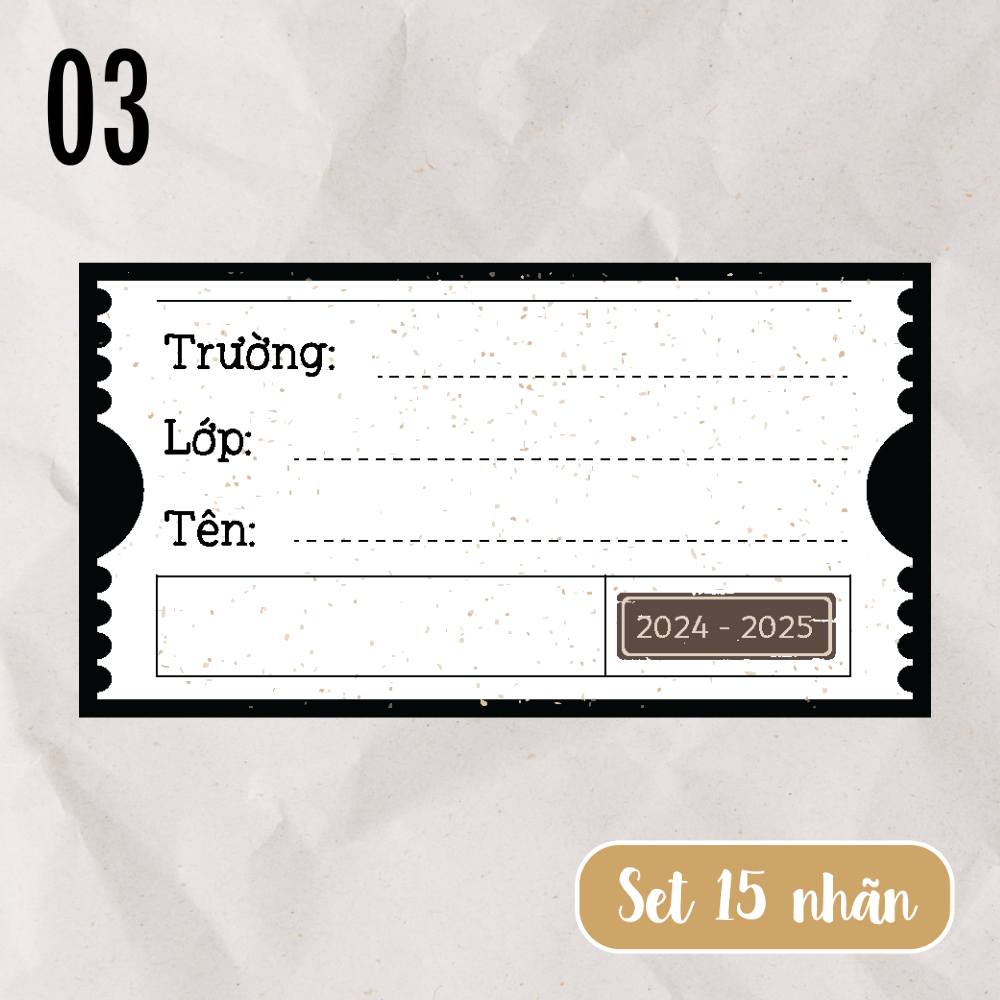 Set 15 nhãn VÉ VINTAGE, nhãn vở phong cách vé cổ điển - Retro_thumbnail_2