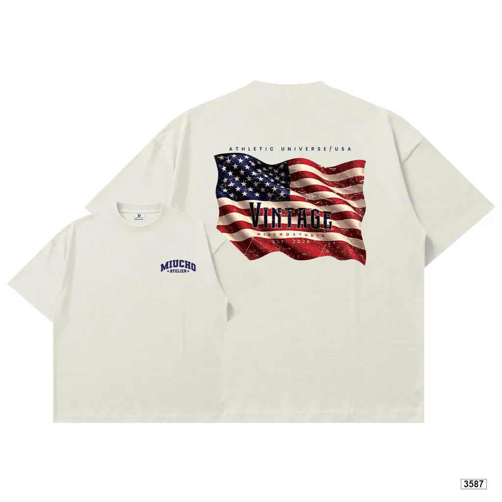 Áo thun boxy unisex phong cách vintage dày dặn đứng form Miucho 3587_thumbnail_11