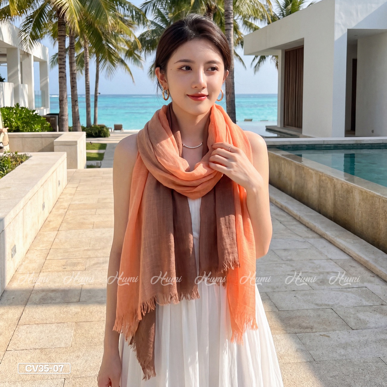 KHĂN COTTON PHA MÀU CHO NỮ (CV35-07)_thumbnail_4