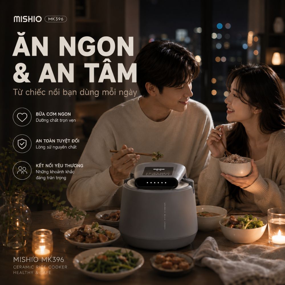 Nồi Cơm Điện Áp Suất Lòng Sứ Dưỡng Sinh Mishio MK396 dung tích 0.8L cho 1-2 người – Bí Quyết Cho Cơm Gạo Lứt_thumbnail_8