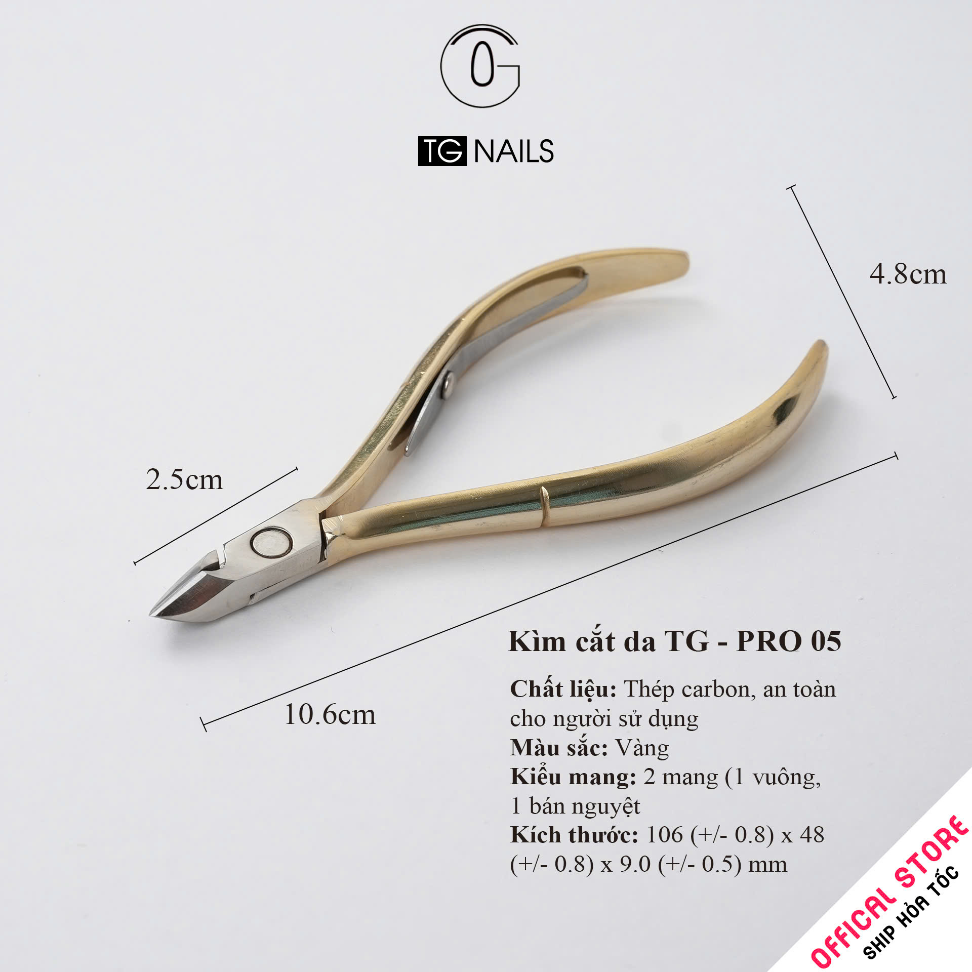 Kềm cắt da bán nguyệt màu vàng Pro 5_thumbnail_2