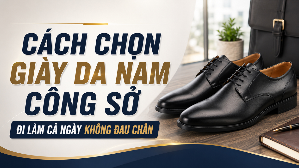 Cách chọn giày da nam công sở đi làm cả ngày không đau chân