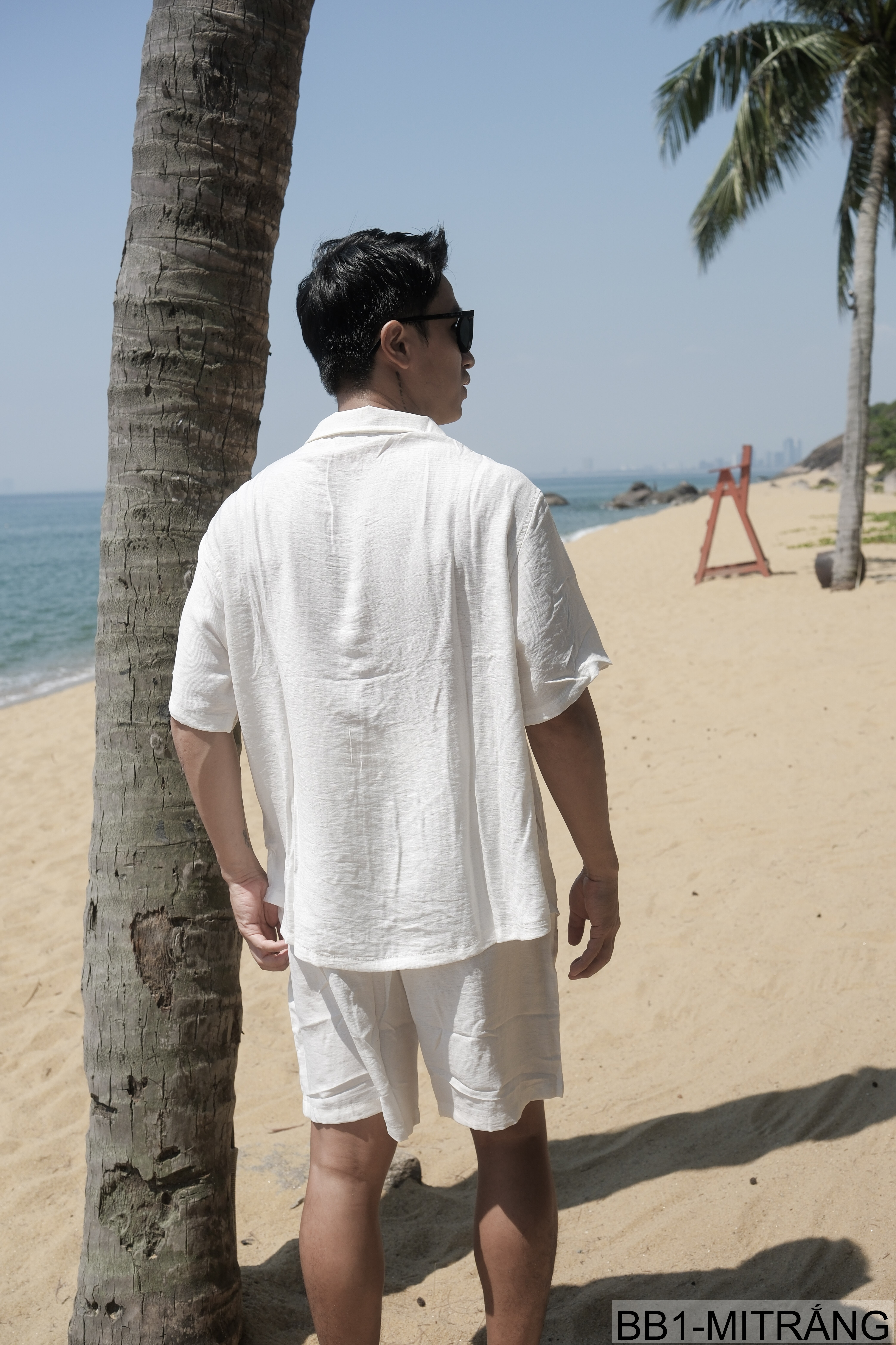 BB1 - Bộ đồ nam 2 món phong cách cực, áo sơ mi ngắn tay + quần short, chất liệu cotton thoáng mát, 3 màu Mi Trắng - Xanh Đậm - Đen_thumbnail_7