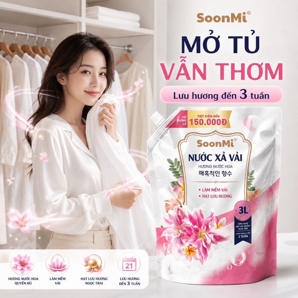 1 Thùng 3 Túi Nước Xả Soonmi 3kg