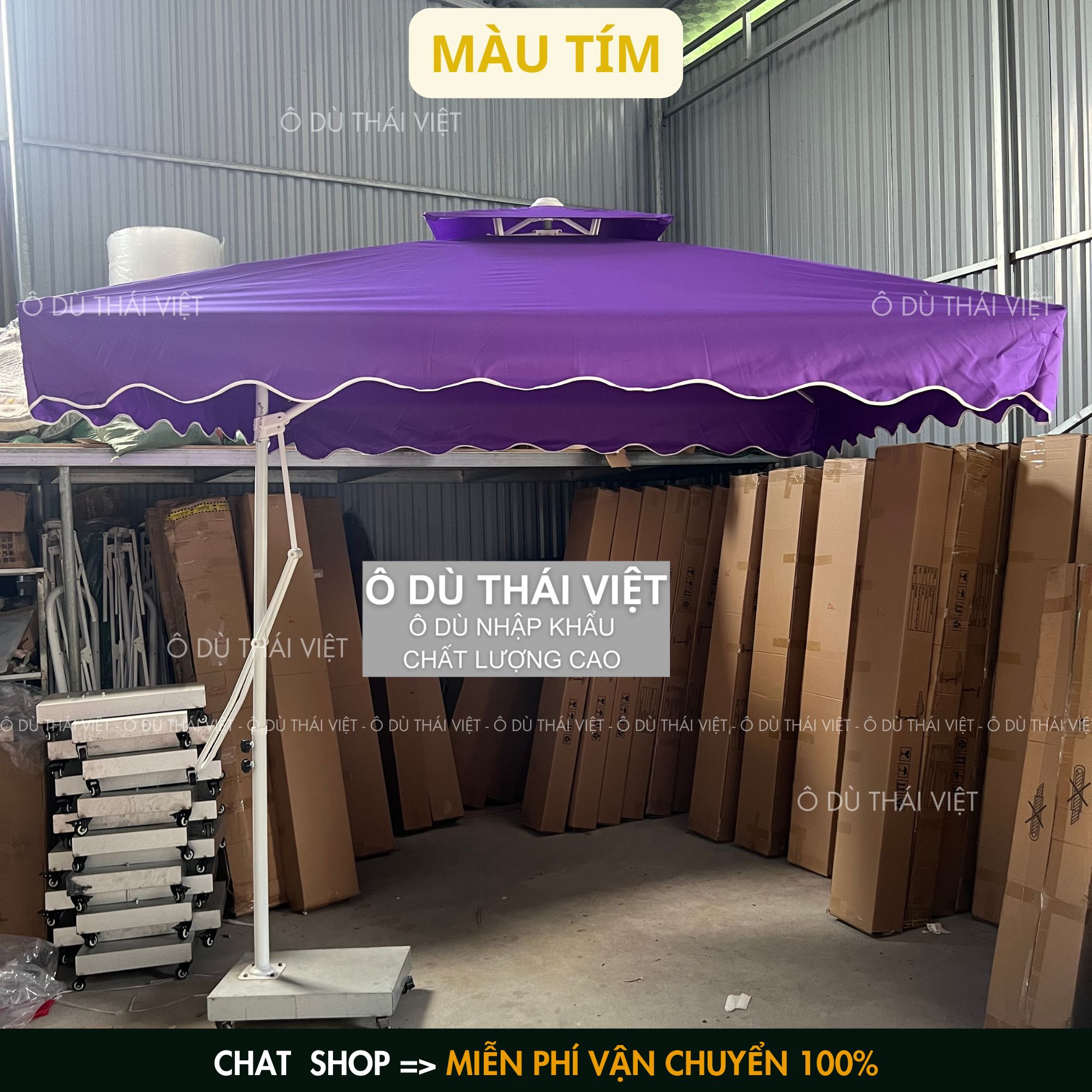 Dù che lệch tâm vuông ngoài trời rộng 2,5x2,5m HÀNG NHẬP KHẨU CAO CẤP vải dù polyester chống thấm tuyệt đối_thumbnail_15