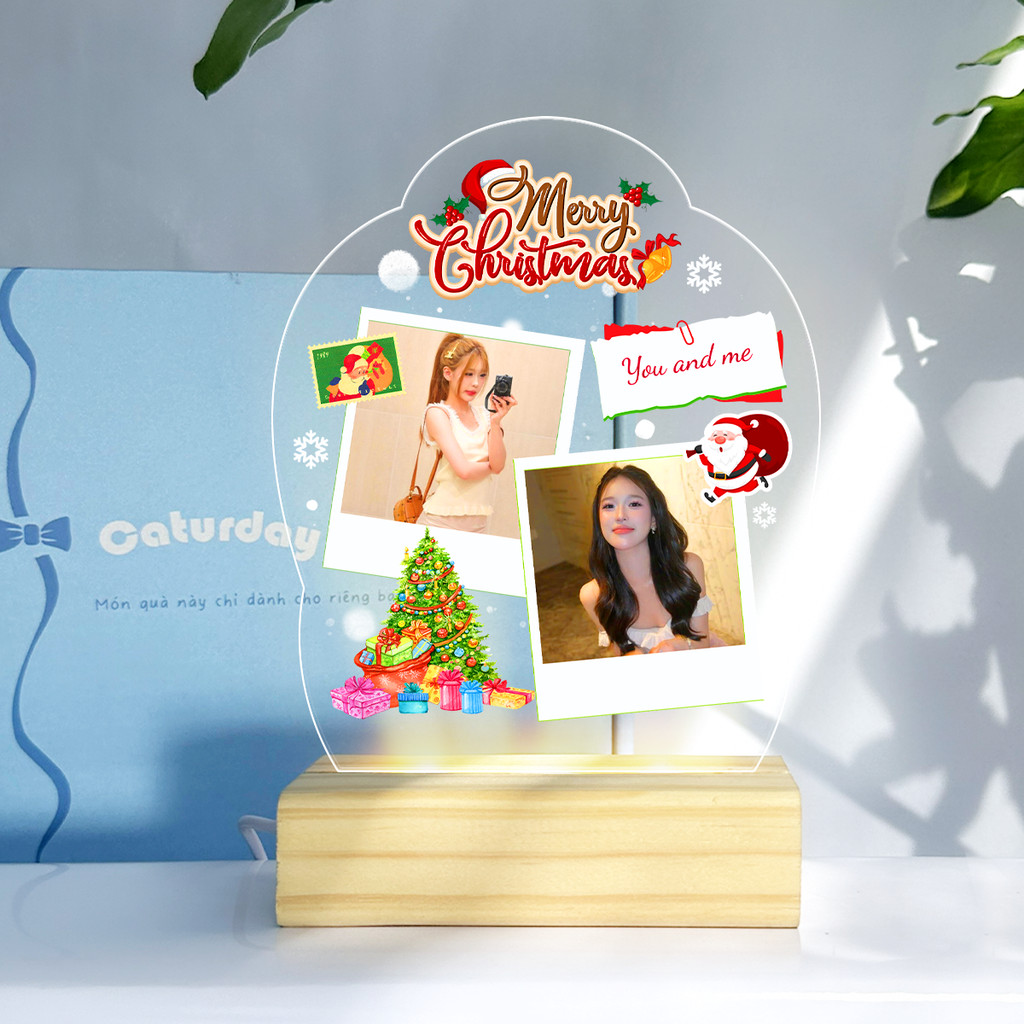 [HỎA TỐC] Khung ảnh mica đế đèn LED - Mẫu thông giáng sinh_thumbnail_4