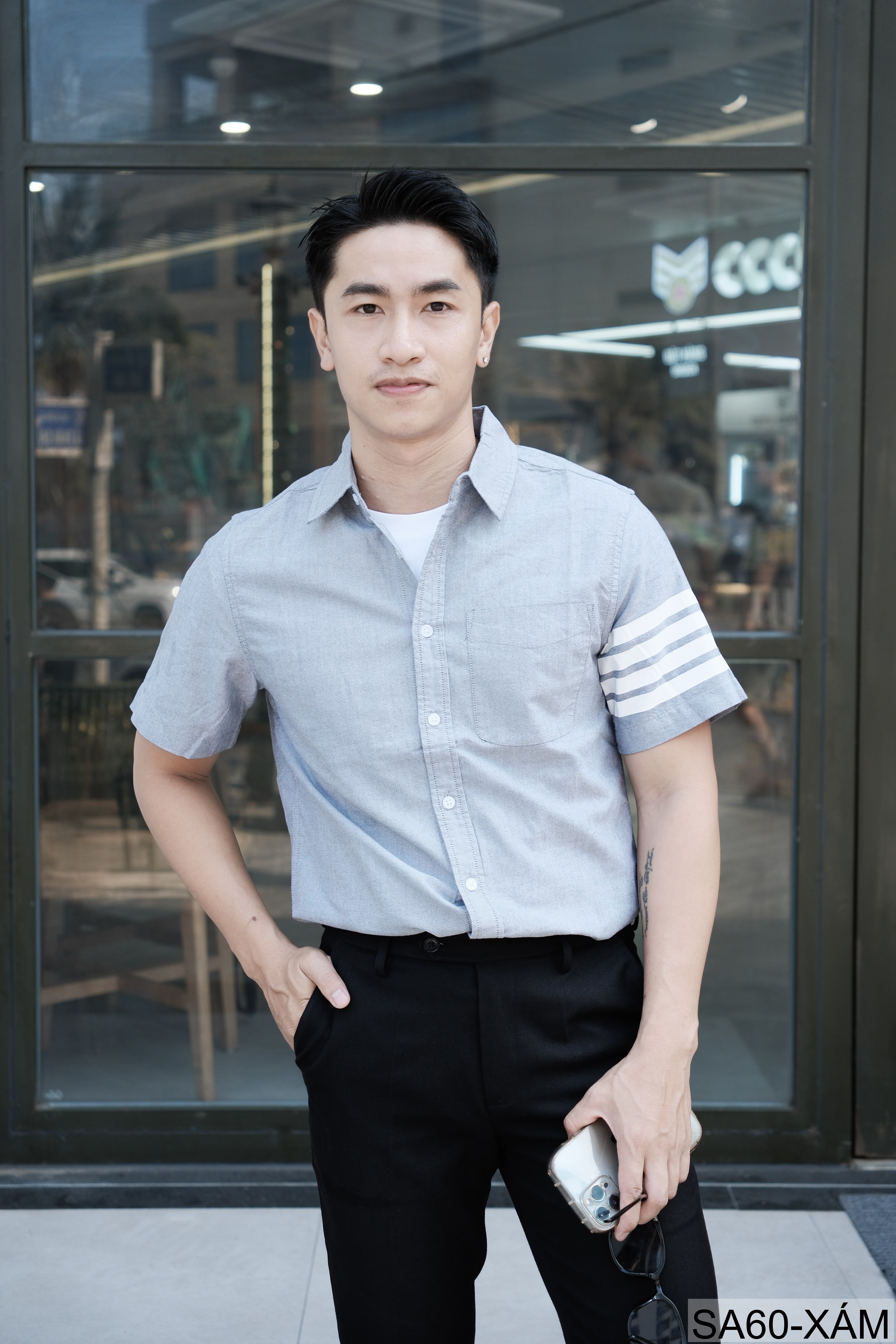 SA60 - Áo Sơ Mi Nam Tay Ngắn Phong Cách Nhật Bản Chất Cotton Thoáng Mát Đa Dụng_thumbnail_28