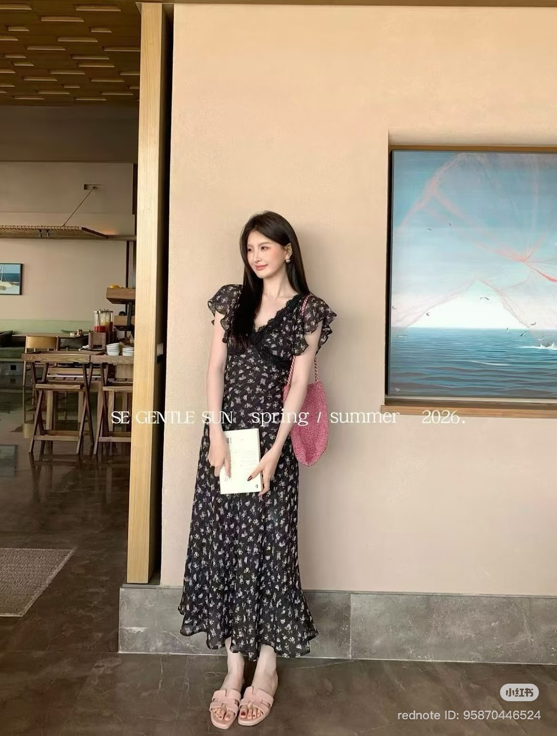 Lucas - Váy hoa tay hến bom phối viền ren chân xòe dáng maxi_thumbnail_12