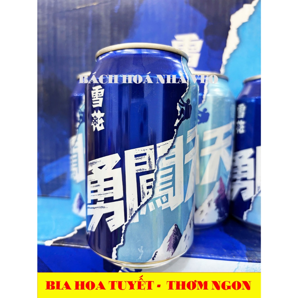 Bia tuyết, bia hoa tuyết (bông tuyết) bia trung quốc thơm ngon, thùng 24 lon hàng chuẩn