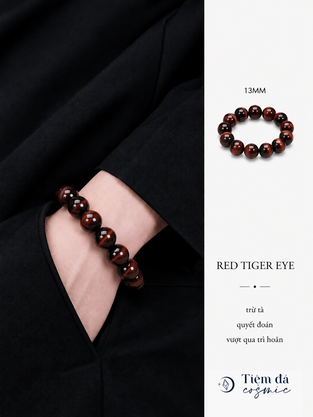 Vòng Đá Mắt Hổ Đỏ Red Tiger Eye