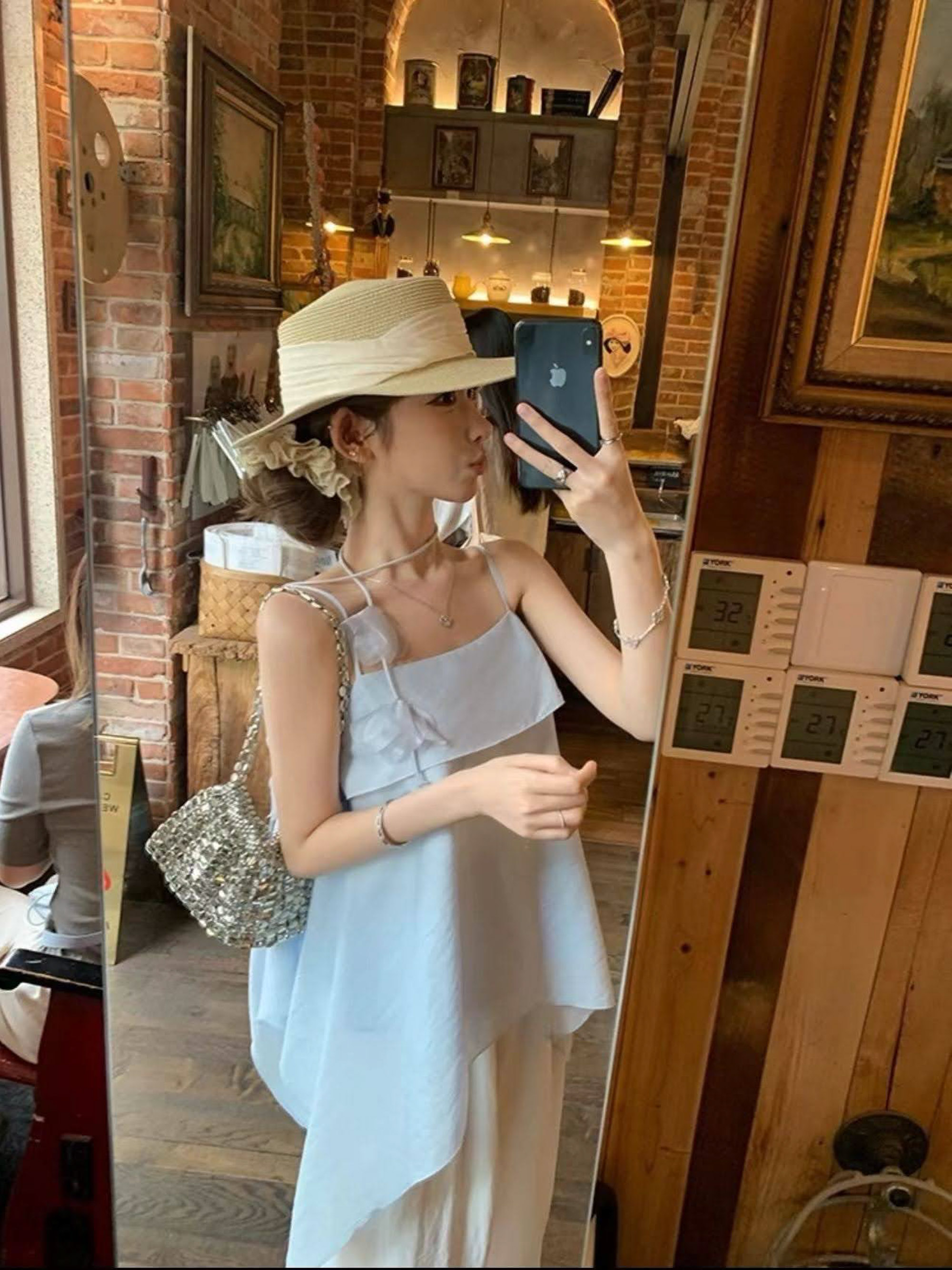 Áo sơ mi 2 dây dáng suông + nơ nơ hoa_thumbnail_6