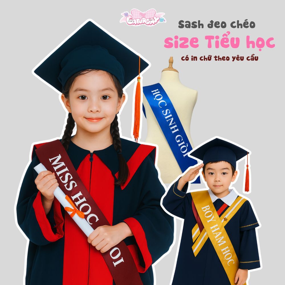Sash đeo chéo size MẦM NON, TIỂU HỌC