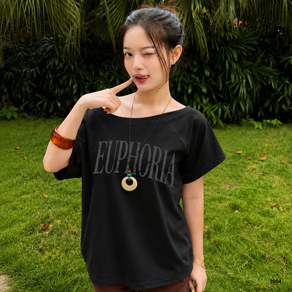 Áo thun nữ form rộng lệch vai chất thoáng mát Miucho 3904_thumbnail_2