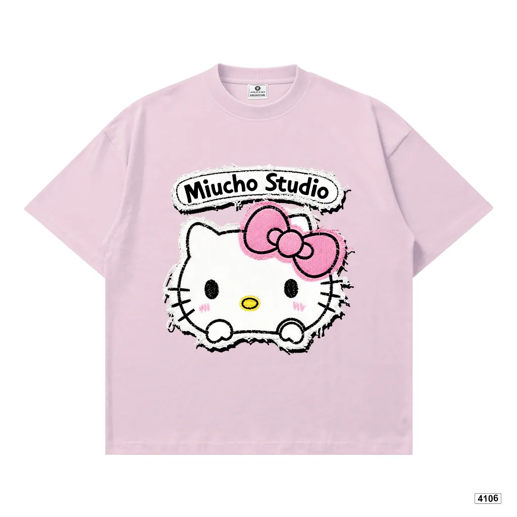 Áo thun boxy nữ Xin chào mèo con Miucho 4106_thumbnail_9
