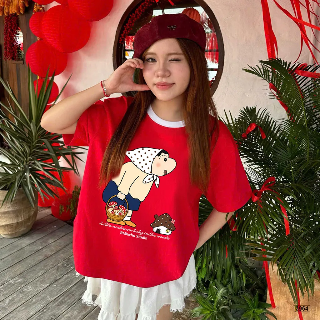 Áo thun boxy nữ phối cổ mix màu dễ thương Miucho 3964_thumbnail_2